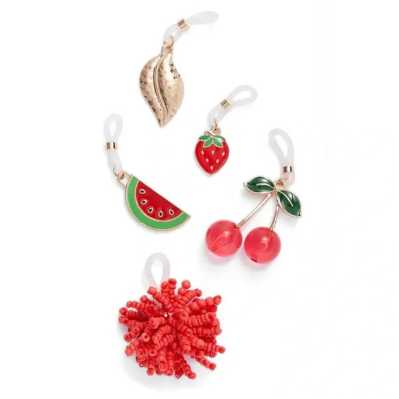 Bp. Set of 5 Sunglasses Charms Red Gold - Picture 1 of 1